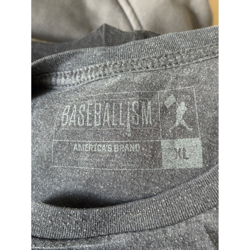 Baseballism Mens XL Gray Graphic T-Shirt Eye Black Faces America's Brand Tee - Picture 2 of 5